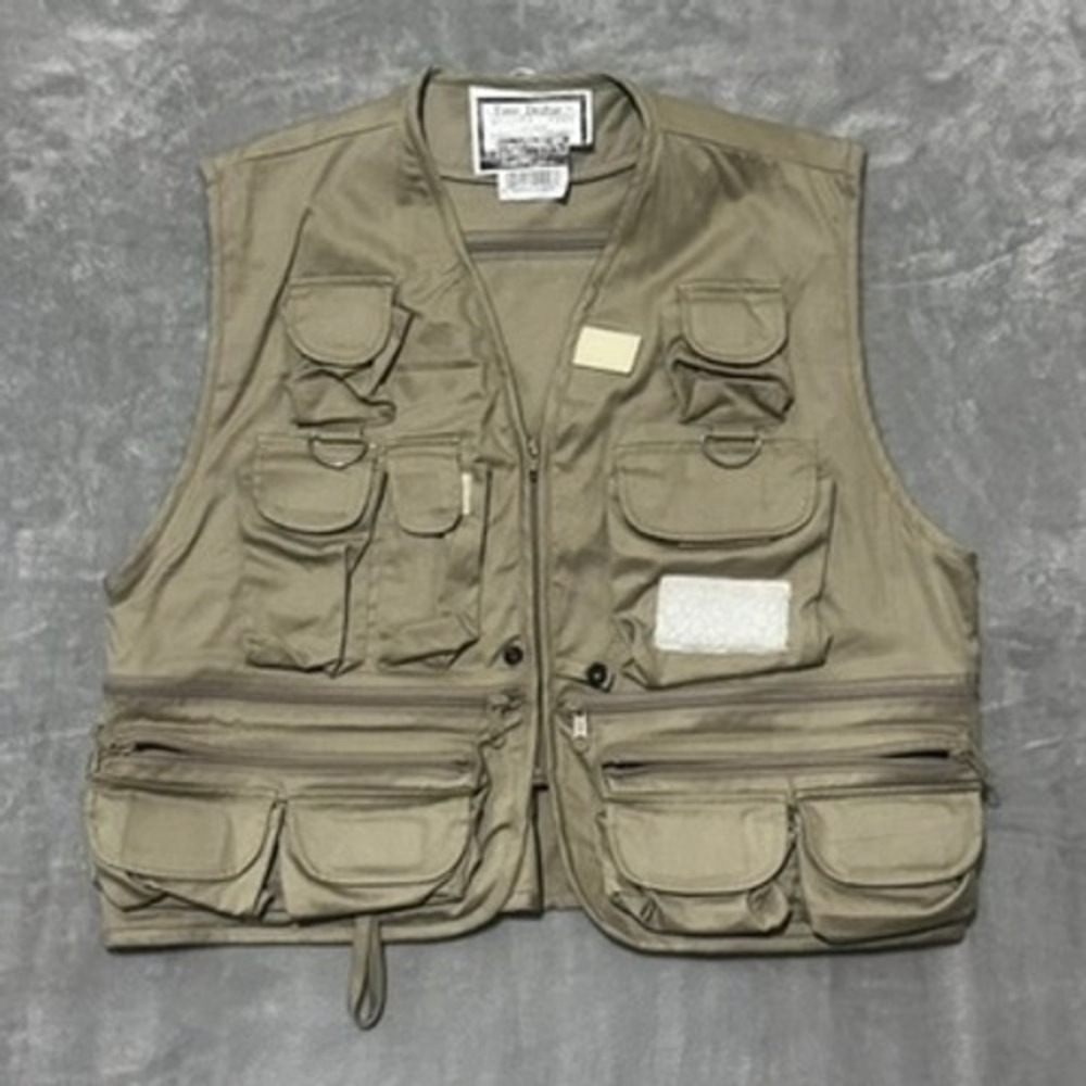 Danielson Easy Drifter Utility Vest Mens Large Khaki Tan Cotton Fishing 6711-L